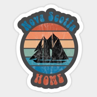 Nova Scotia Retro Rainbow Design Sticker